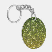きらめくダークグリーン金ゴールドグリッター キーホルダー (正面左)
