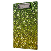 きらめくダークグリーン金ゴールドグリッター クリップボード (左)