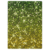 きらめくダークグリーン金ゴールドグリッター クリップボード (裏面)