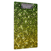 きらめくダークグリーン金ゴールドグリッター クリップボード (右)