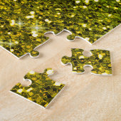 きらめくダークグリーン金ゴールドグリッター ジグソーパズル (側面)