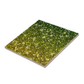 きらめくダークグリーン金ゴールドグリッター タイル (側面)