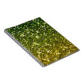 きらめくダークグリーン金ゴールドグリッター ノートブック (右側)