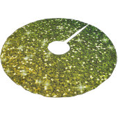 きらめくダークグリーン金ゴールドグリッター ブラッシュドポリエステルツリースカート (アングル)