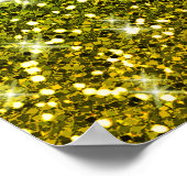 きらめくダークグリーン金ゴールドグリッター ポスター (角)