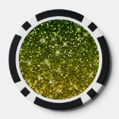 きらめくダークグリーン金ゴールドグリッター ポーカーチップ (裏面)