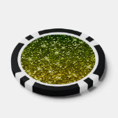 きらめくダークグリーン金ゴールドグリッター ポーカーチップ (シングル)