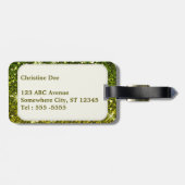 きらめくダークグリーン金ゴールドグリッター ラゲッジタグ (裏面横)