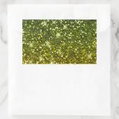 きらめくダークグリーン金ゴールドグリッター 長方形シール (バッグ)