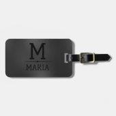 きらめくダークグレーの抽象芸術背景 ラゲッジタグ (正面横)