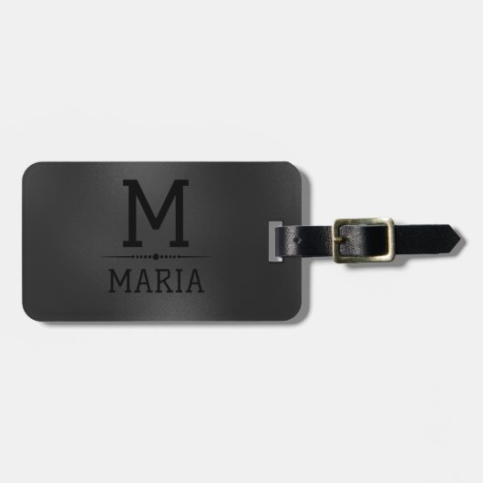 きらめくダークグレーの抽象芸術背景 ラゲッジタグ (正面横)