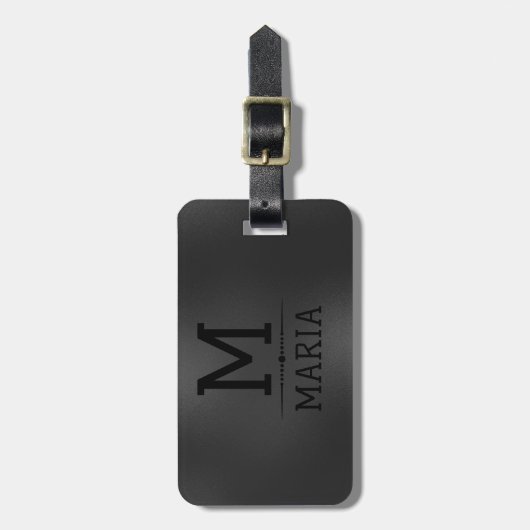 きらめくダークグレーの抽象芸術背景 ラゲッジタグ (正面縦)