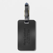 きらめくダークグレーの抽象芸術背景 ラゲッジタグ (裏面縦)