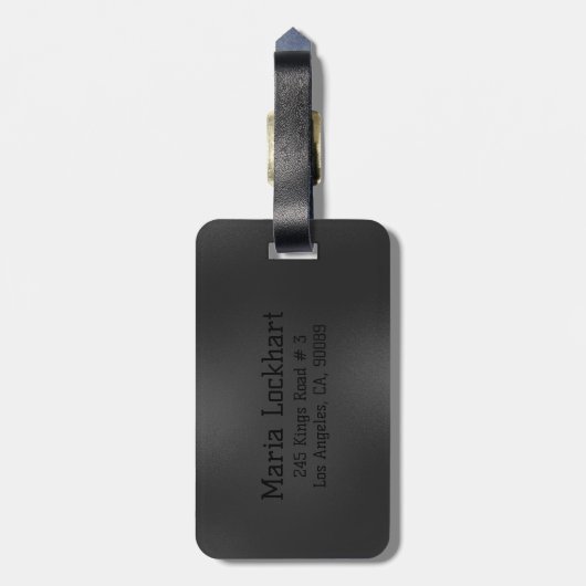 きらめくダークグレーの抽象芸術背景 ラゲッジタグ (裏面縦)