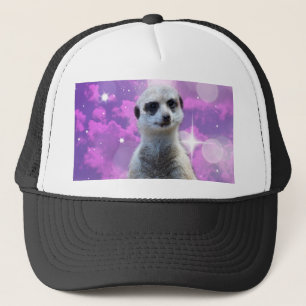 きらめくチャーム：ピンクの《写真》ぼけ味背景のメルカト キャップ