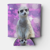 きらめくチャーム:ピンクの《写真》ぼけ味背景のメルカト 缶クーラー (正面)