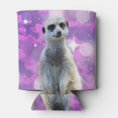 きらめくチャーム:ピンクの《写真》ぼけ味背景のメルカト 缶クーラー (裏面)