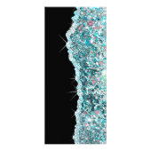 きらめくティール(緑がかった色)グリッター価格表ラックカード ラックカード (裏面)