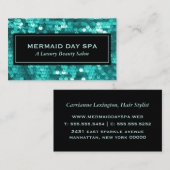 きらめくティール（緑がかった色）シークンズプロフェッショナル 名刺 (正面/裏面)