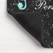 きらめくティール（緑がかった色）音楽ノート及びスチレットヒール マウスパッド (コーナー)