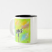 きらめくトンボ絵画イの ツートーンマグカップ (正面左)