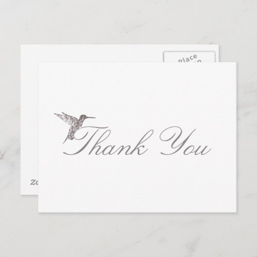 きらめくハミングバードサンキューホワイトポストカード ポストカード (正面/裏面)