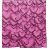 きらめくハートピンク シャワーカーテン (正面)