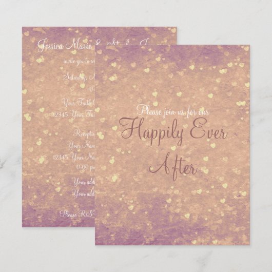 きらめくハート 招待状 (正面/裏面)