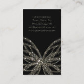 きらめくバタフライモダンブラックビジネスカード 名刺 (裏面)