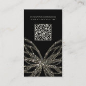 きらめくバタフライモダンブラックビジネスカード 名刺 (裏面)