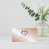 きらめくバラきらめく金ゴールドダイヤモンドとロゴ 名刺 (スタンド正面)