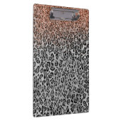 きらめくバラガーリー金ゴールドグリッターレオパードモノグラム クリップボード (右)