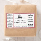 きらめくバラ金ゴールドインク牡丹香豆蝋燭 ラベル (インサイチュ)