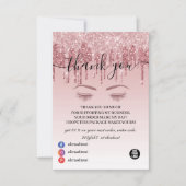 きらめくバラ金ゴールドフェイクグリッターサンキューカード サンキューカード (正面)
