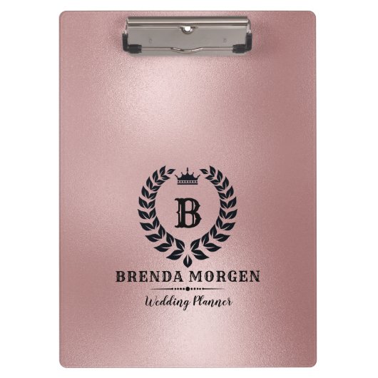 きらめくバラ-金ゴールドバックグラウンドローレルリース クリップボード (正面)