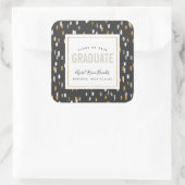 きらめくパーソナライズされた卒業シール スクエアシール (バッグ)