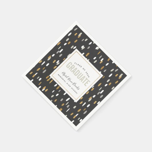 きらめくパーソナライズされた卒業 スタンダードカクテルナプキン (角)