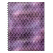 きらめくパープルグラデーション&グリッタードラゴンはかりで測 ノートブック (正面)