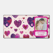 きらめくパープルハートときあなたはハングリ デスクマット (正面)