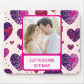 きらめくパープルハートときあなたはハングリ マウスパッド (正面)