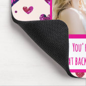 きらめくパープルハートテキストすぐに戻る マウスパッド (コーナー)