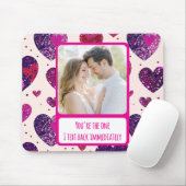 きらめくパープルハートテキストすぐに戻る マウスパッド (マウス)