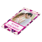 きらめくパープルハートテキストバック即時フレキシブル マグネット (左側)