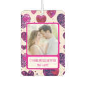 きらめくパープルハート共有マイフリース カーエアーフレッシュナー (正面)