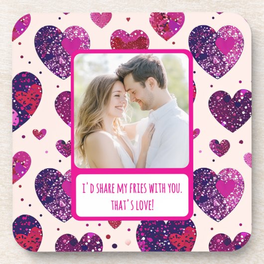 きらめくパープルハート共有マイフリース コースター (正面)