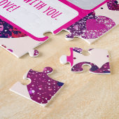 きらめくパープルハート共有マイフリース ジグソーパズル (側面)