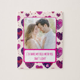 きらめくパープルハート共有マイフリース ジグソーパズル