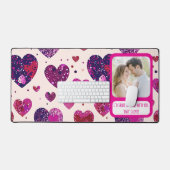 きらめくパープルハート共有マイフリース デスクマット (キーボード&マウス)