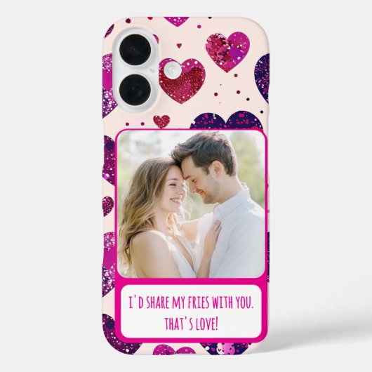 きらめくパープルハート共有マイフリース Case-Mate iPhoneケース (裏面)