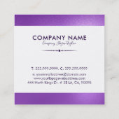 きらめくパープル&深い – パープルローレルリース スクエア名刺 (裏面)